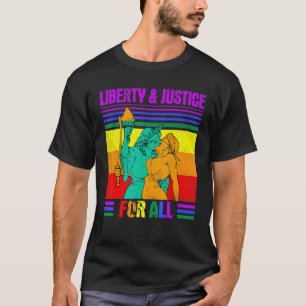 T-shirt Nice LGBT Pride Liberty Justice Statue Pour Tous P