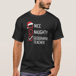 T-shirt Nice Liste des filles Géographie Enseignant Noël M