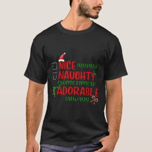 T-shirt Nice Naughty Adorable Funny Noël 1