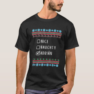 T-shirt Nice Naughty Adri n Ugly Sweater Style