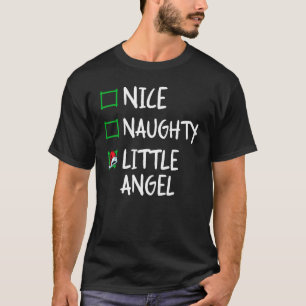 T-shirt Nice Naughty Angel Liste de Noël Santa Claus Xm