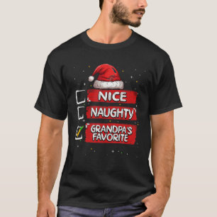 T-shirt Nice Naughty Grand-père s Liste de Noël préférée S