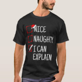 T-shirt Nice Naughty I Can Explain Funny Christmas (Devant)