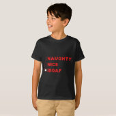 T-shirt Nice Naughty Idgaf Funny Noël (Devant entier)