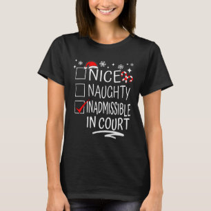 T-shirt Nice Naughty Inadmissible En Cour Famille De Noël
