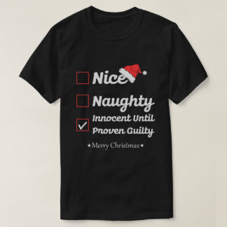 T-shirt Nice Naughty Innocent Jusqu'À Des Noël De Culpabil