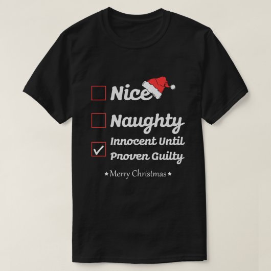 T-shirt Nice Naughty Innocent Jusqu'À Des Noël De Culpabil (Design devant)