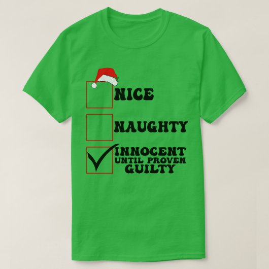 T-shirt Nice Naughty Innocent Jusqu'à des ritmas de culpab (Design devant)