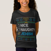 T-Shirt Nice Naughty Juif Laid Noël Sweater Funny H (Devant)