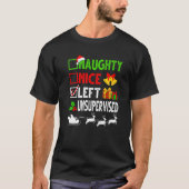 T-shirt Nice Naughty Left Unsupervised Christmas List Sant (Devant)