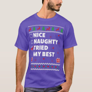 T-shirt Nice Naughty List Ugly Christmas Design Funny Trie