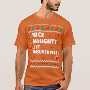 T-shirt Nice Naughty Liste laide Design de Noël drôle