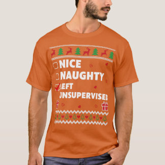 T-shirt Nice Naughty Liste laide Design de Noël drôle