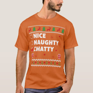 T-shirt Nice Naughty Liste laide Noël Design amusant Conve