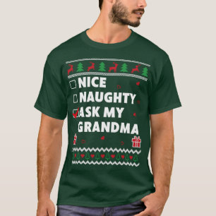 T-shirt Nice Naughty Liste Vilain Design de Noël Drôle Pos