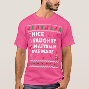 T-shirt Nice Naughty Liste Vilain Design De Noël Une Tenta