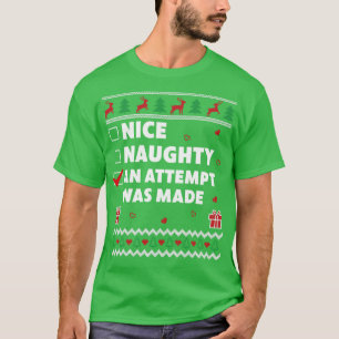 T-shirt Nice Naughty Liste Vilain Design De Noël Une Tenta