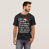 T-shirt Nice Naughty Multi Checklist Funny Christmas List  (Devant entier)