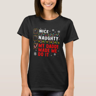 T-shirt Nice Naughty Papa Le Fait Noël