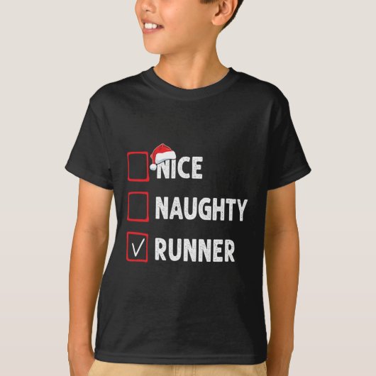 T-shirt Nice Naughty Runner Running Womens Mens Funny Chri (Devant)
