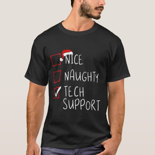 T-shirt Nice Naughty Tech Support Service à la clientèle N (Devant)