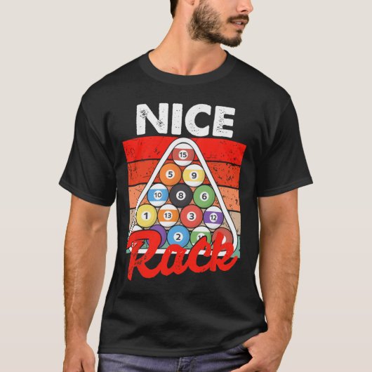 T-shirt Nice Rack Funny Billard Lecteur Pool Billard Vin (Devant)