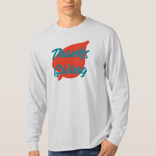 T-shirt Nice Texte Thanksgiving Typographie sur la feuille (Devant)