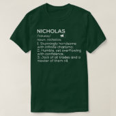 T-shirt Nicholas Nom Définition Nicholas Signification Nic (Design devant)