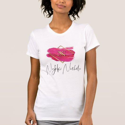 T-shirt Nichole Nykki Nykki pour femmes à col V aj (Devant)