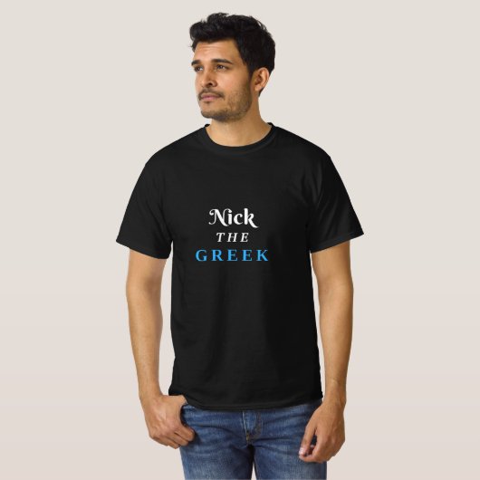 T-shirt Nick le cadeau de design grec (Devant entier)