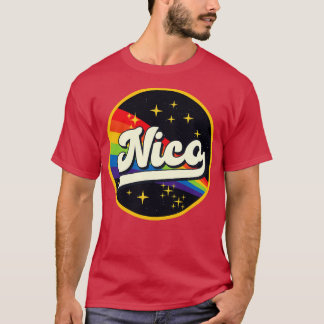T-shirt Nico Arc-En-Ciel Dans L'Espace Style Vintage