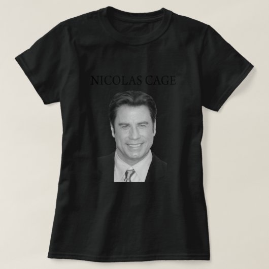 T-shirt Nicolas Cage John Travolta Facebook (Design devant)