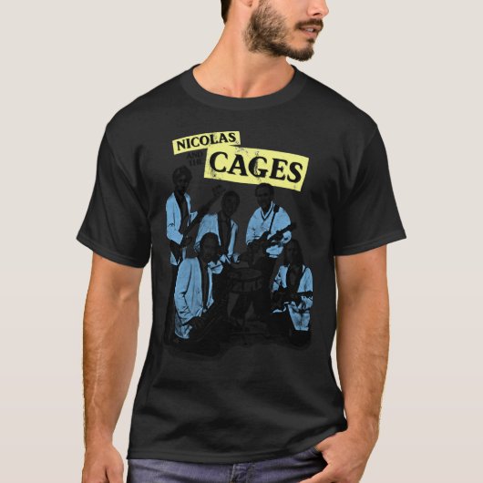 T-shirt Nicolas et les Cages (Nic Cage Band Shirt) Classi (Devant)