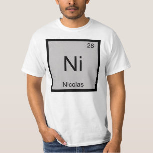 T-shirt Nicolas Nom Chimie Élément Tableau périodique
