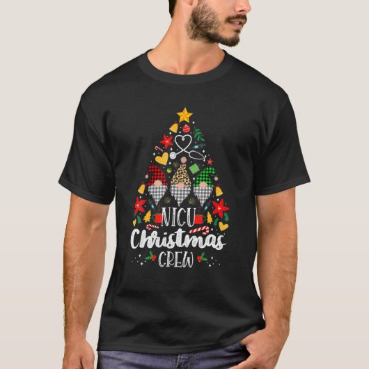T-shirt NICU Christmas Crew Tee Funny Xmas Tree Néonatal N (Devant)