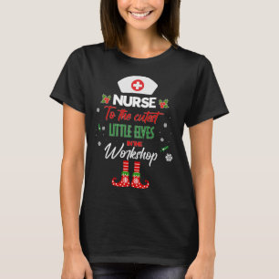 T-shirt Nicu Infirmière À L'Elf De Noël Le Plus Cutest