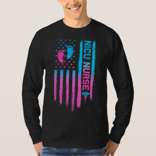 T-shirt Nicu Infirmière Drapeau Vintage Rétro Infirmière I