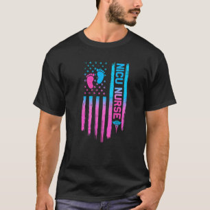 T-shirt Nicu Infirmière Drapeau Vintage Rétro Infirmière I