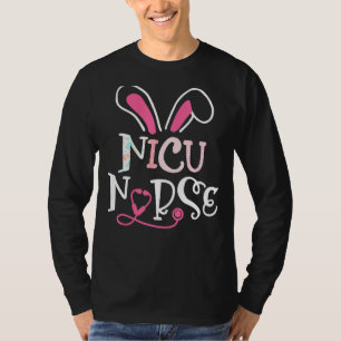 T-shirt Nicu Infirmière Stethoscope Bunny Oreilles Bonne E