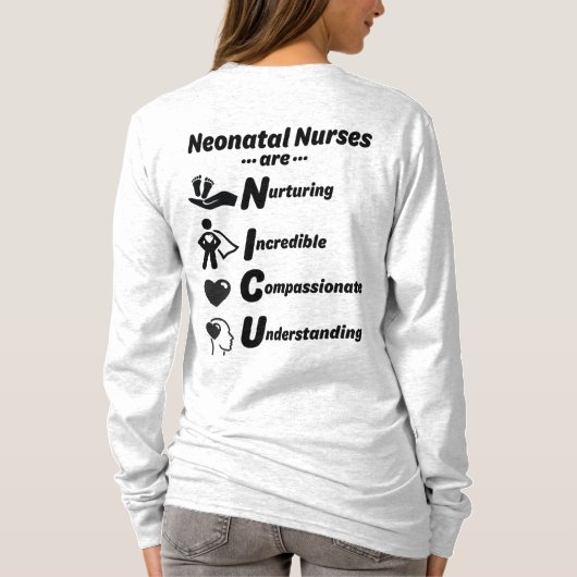 T-shirt NICU Infirmières chemise à manches longues (Dos)