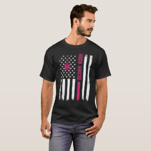 T-shirt NICU NICU NICU Nurse American Flag Typographie