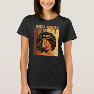 T-shirt Nicu Nurse Afro Africaine Américaine Femmes Histo 