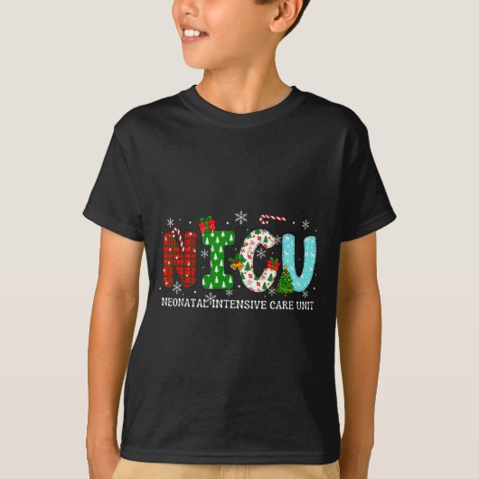 T-shirt Nicu Nurse Christmas Neonatal Intensive Care Unit  (Devant)