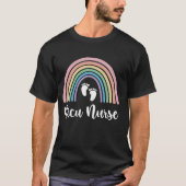 T-shirt NICU Nurse ICU Neonatal Boho Rainbow Team Tiny Hum (Devant)