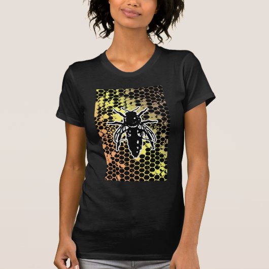T-shirt Nid d'abeilles d'abeille géométrique (Devant)