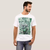 T-SHIRT NID D'OISEAU, ARBRE, FLEURS DE PRINTEMPS BLANC VER (Devant entier)