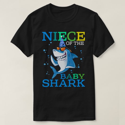 T-shirt NIECE Du Bébé Requin Anniversaire Brother Shark Sh (Design devant)