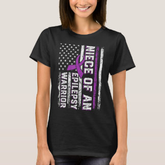 T-shirt Nièce d'un guerrier Epilepsie violet Ribbon Suppor