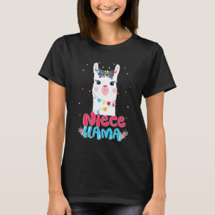 T-shirt Niece Llama Fête des Mères Femmes Nuit Anniversair