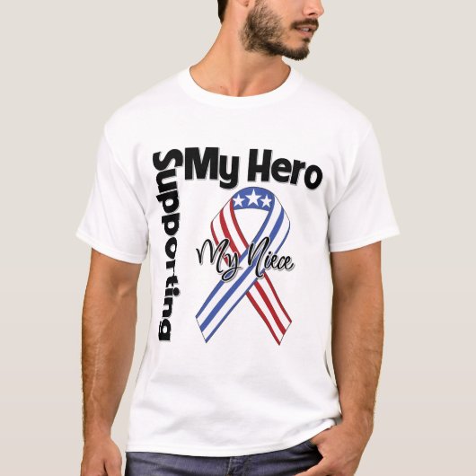 T-shirt Nièce - militaires soutenant mon héros (Devant)